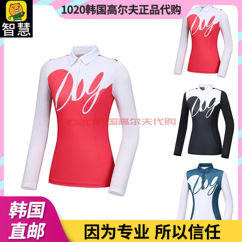 South Korea DESCENTE Disant Golf Wear Women's Early Autumn Special Lightweight Lapel Long Sleeve T-shirt
