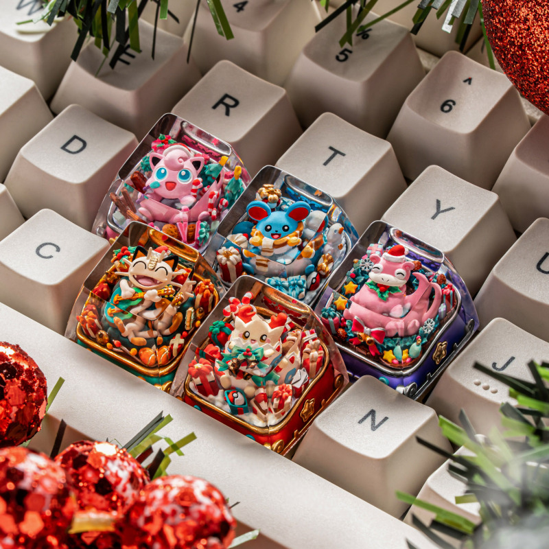 【Zd】S-Craft Pokémon Xmas 25 Christmas Edition Imported Original Resin Personalized Keycap Magnetic Switch