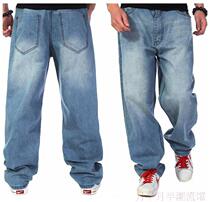 Jeans mens straight loose fat pants casual hip hop hip hop pants mens skate pants student fat pants