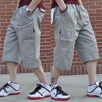 Summer Capri pants men plus fat extra casual fat men shorts fat fat man extra large size cotton pants