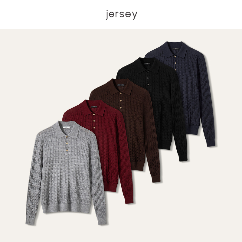 Jersey Zexi | 100% Merino Wool Cable Knit Polo Collar Base Layer, Soft and Comfortable Knitwear Jersey Zexi | 100% Merino Wool Cable Knit Polo Collar Base Layer, Soft and Comfortable Knitwear