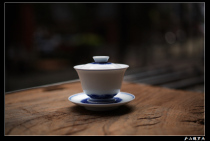 New full-hand original Jingdezhen underglaze blue and white sea water pattern hand-painted large-capacity hand-drawn double-circle dry bubble cover bowl