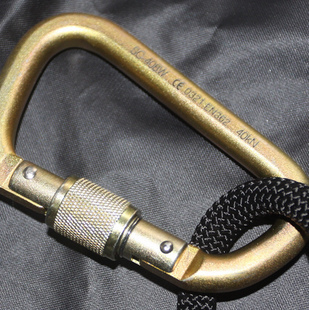 Golden D - shaped steel lock High carbon steel cord Hand lock Main lock bearing 40KN mountaineering button safety lock