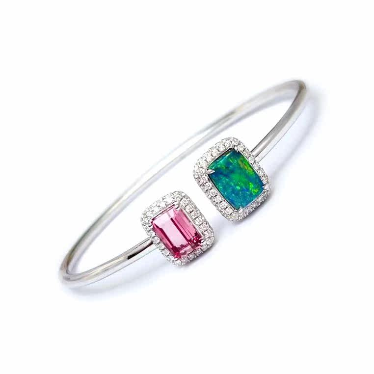 18K Australian black Euros bracelet Australia's seven colorful gems full of carnivals