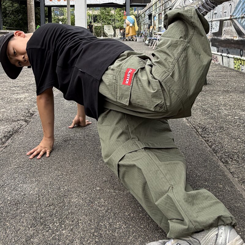 Soulstyle Loose-Fitting Children's Quick-Drying Stretch Cargo Pants with Adjustable Cuffs for Street Dance, Skateboarding, and B-Boy Pants Soulstyle Loose-Fitting Children's Quick-Drying Stretch Cargo Pants with Adjustable Cuffs for Street Dance, Skateboarding, and B-Boy Pants