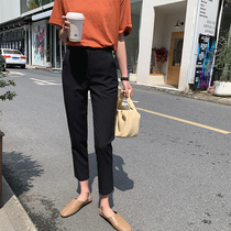 2022 Spring Summer New High-end Western Dress Pants Woman 90% casual black pants High waist straight cylinder Western pants smoke pipe pants
