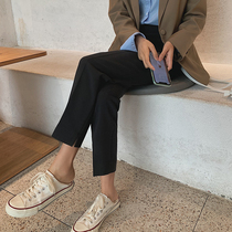 Spring Autumn New Pants Children 2021 New Casual Pants Loose Straight Cylinder Open Fork Black Display Slim 100 Hitch Pants Tide