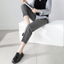 Western Dress Pants Women 90% Pants 2022 Fall Black High Waist Small Feet Straight Drum Pants Casual Commute Display Slim Smoke Pipe Pants