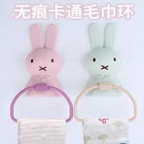 Childrens toilet hanging towel rack free wall hanging cartoon towel bar toilet bathroom no trace wall adhesive hook