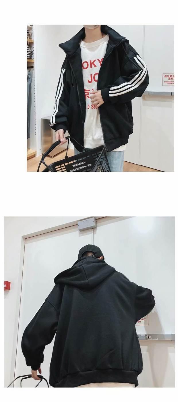 Cộng với áo len dày nhung nam trùm đầu mùa đông áo khoác cardigan áo hoodie lỏng phiên bản Hàn Quốc theo xu hướng giữ ấm XL hoodie màu be