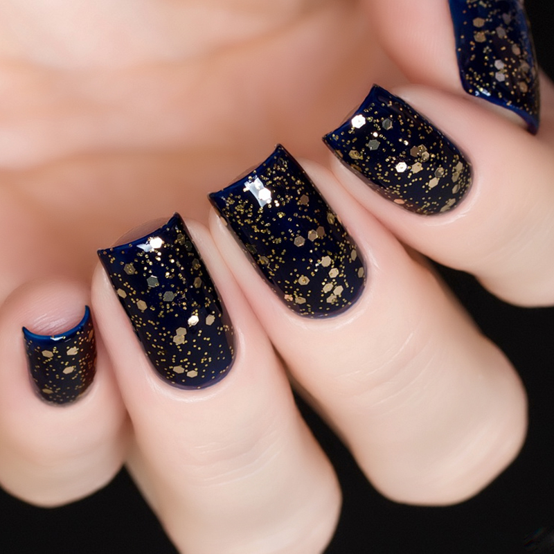 Masura Masula Nga màu đỏ sơn móng tay hình lục giác vàng sequin với móng tay dài 1080 - Sơn móng tay / Móng tay và móng chân sơn móng tay màu xanh ngọc bích