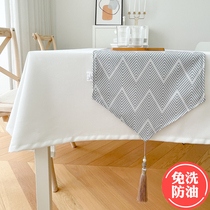 Simple tablecloth fabric waterproof and oil-proof disposable table flag table tablecloth solid color Japanese tablecloth rectangular table mat Nordic