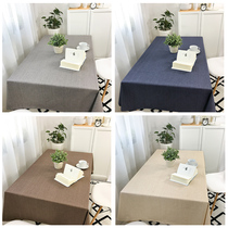 Waterproof and oil-proof disposable cotton table cloth tea table solid color linen Nordic light luxury Net red Chinese tablecloth