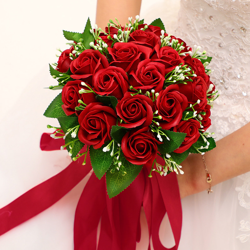 Korean-style bride bouquet wedding supplies hand bouquet simulation flower ball wedding studio props wedding photo ball