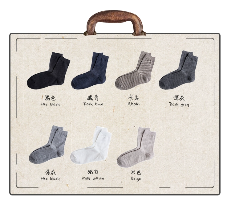 Giày cao cổ nam kinh doanh vớ cotton mô hình cơ bản vớ màu chủ đề vớ mùa thu và vớ mùa đông vớ vớ nam