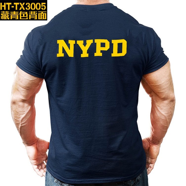 Spring and Summer Sports Sports T-shirt NYPD Cultural Shirt New York Breakthrough Short Sleeve Fitness Pure Cotton Casual and Talent