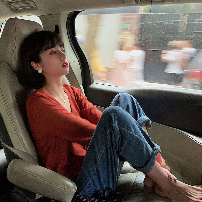 Sandro Vicari High waist jeans Women in summer 2020 New display slim 90% straight drum pants Old daddy pants