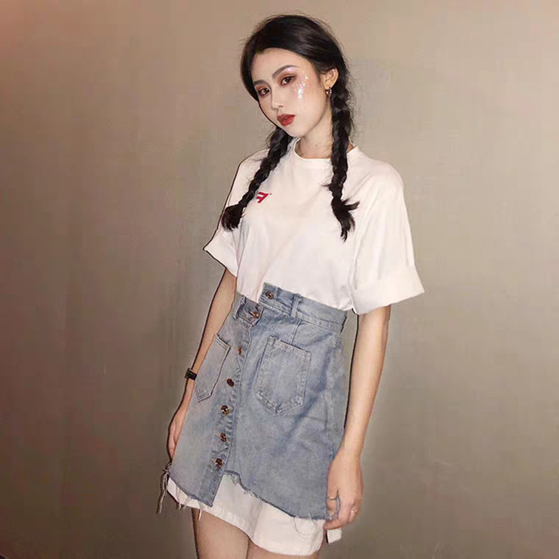 Sandro Vicari fashion suit dress women 2021 new foreign pie age t Cowboy Dress Slim two sets