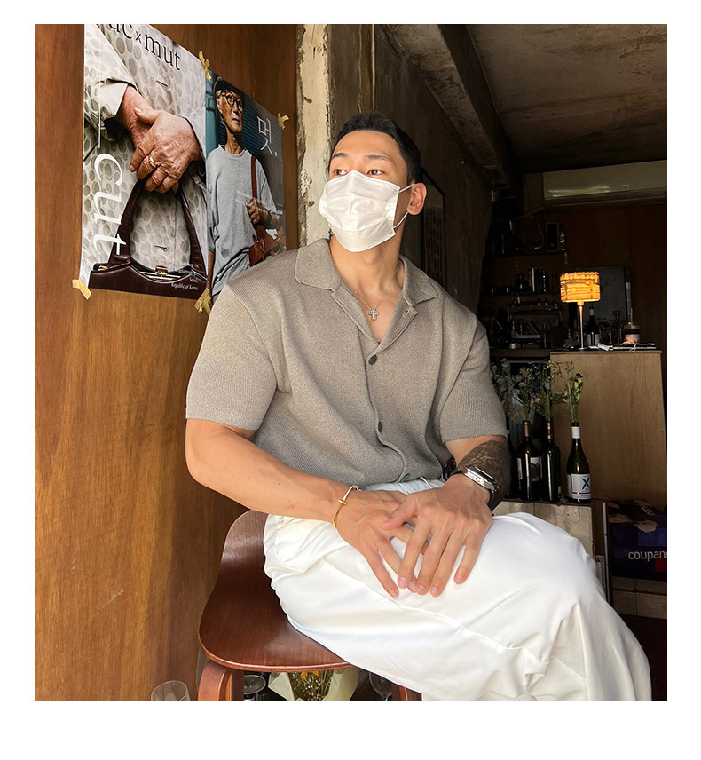 Летняя тонкая трикотажная трендовая элитная футболка polo, короткий рукав, в американском стиле 