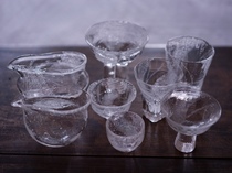 Domestic spot Japanese glass writer Naoya Arakawa hand-made stream series wine glass dessert bowl tea cup fair cup