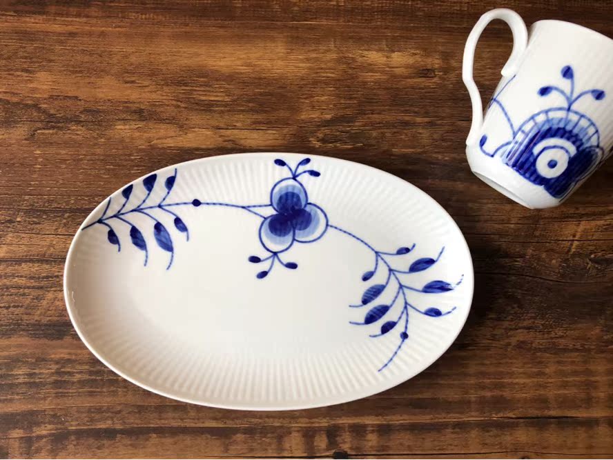 Domestic spot Denmark Royal Copenhagen Royal Copenhagen Datang Grass Oval plate