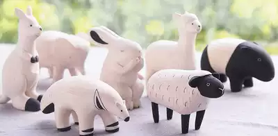 Domestic spot Imported from Japan T-lab handmade animal log toys Wooden ornaments Luyu groceries