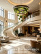 Double-Layer Aperture Plant-Shaped Pendant Light, Forest-Style Hotel Lobby, Banquet Hall, Leisure Area, Villa, Reception Hall Decorative Lighting Fixtures