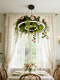French-Style Pastoral Rose and Green Plant Pendant Light for Trendy Restaurants, Commercial Use, Homestays, Instagram-Style Bakeries, and Flower Shops, Ambiance Lighting