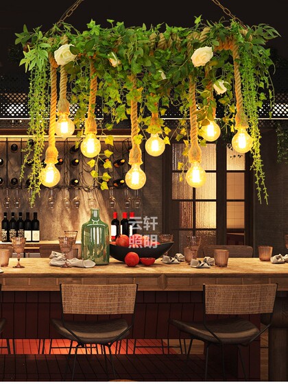 Creative Bar Chandelier, Glass Room, Sunroom, Restaurant Lamp, Flower Shop Window, Floral Art, Dining Table, Balcony Lamp, Plant Lighting