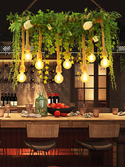 Creative Plant Bar Pendant Light Dining Table Bar Lounge Theme Restaurant Flower Shop Balcony Sunroom Glass Room Lighting