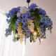Plant Chandelier Restaurant Decoration Chandelier Blue and White Floral Trendy Bubble House Glass Room Restaurant Ceiling Decoration Light