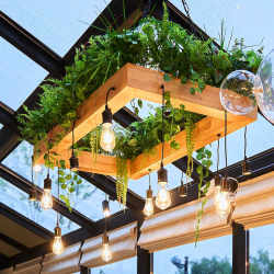Rectangular Plant Chandelier Creative Restaurant Hot Pot Restaurant Hotel Box B&B Hotel Banquet Hall Decorative Lighting Fixtures