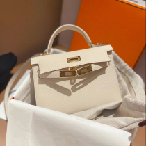 French DUDK womens bag 2023 new trendy leather second-generation Kelly bag mini bag portable shoulder messenger bag