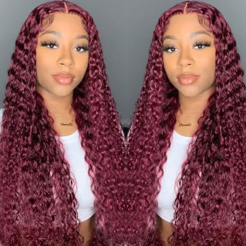 European and American Style Wigs for Women, African Small Curls, Burgundy Color, Middle Part Long Curly Hair, Fluffy Wig, Machine-Made Rose Net Long Hairstyle European and American Style Wigs for Women, African Small Curls, Burgundy Color, Middle Part Long Curly Hair, Fluffy Wig, Machine-Made Rose Net Long Hairstyle