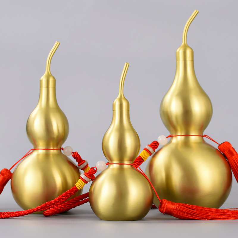 Copper gourd ornament pure copper gourd pendant Bagua gourd pendant office decoration