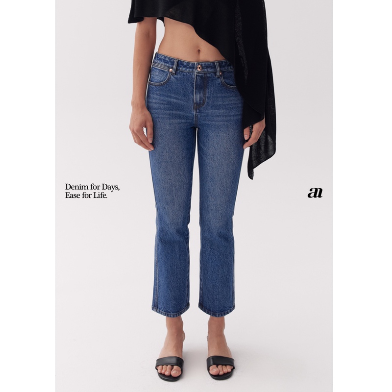 Madeinam【F3 Nine-Point French Flared Pants】Turkish Orta Denim Mid-Low Waist Flared Jeans