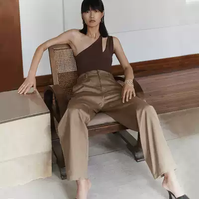 MADEINAM2020 fixed dye palm green cotton crisp shape classic all-match OXFORD pants