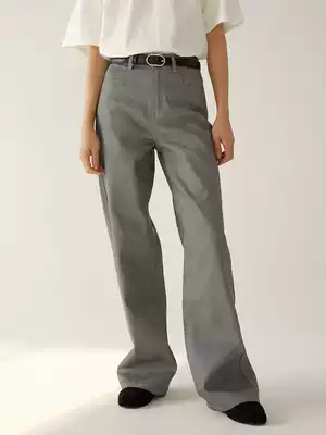 MADEINAM high-gram heavy twill denim retro feel special wash craft straight wide leg jeans