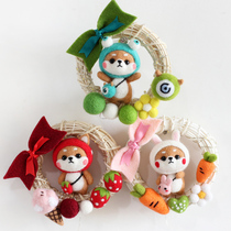 Wool Felt Poke Poke Lediy Material Bag Small Chai Dog Small Rabbit Duck Doll Pendant Christmas Lovers Handmade Gifts