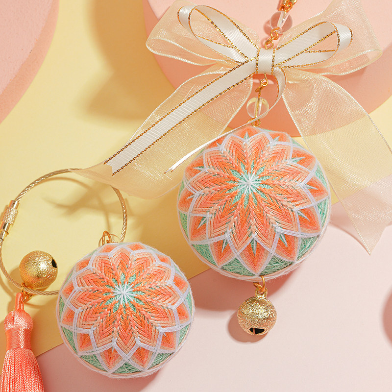 Embroidery Christmas Eve Diy Material Package China Wind Quick Bow Key Buttoned wrap Trailer Hang Presents to boyfriend Bestie