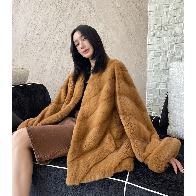 New Heavy-Duty Horizontal Weave Imported Velvet Mink Coat, Full Mink Mid-Length Mink Fur Coat for Women New Heavy-Duty Horizontal Weave Imported Velvet Mink Coat, Full Mink Mid-Length Mink Fur Coat for Women