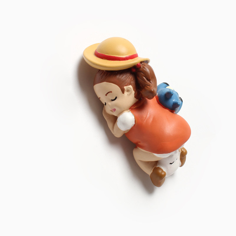 Lunch Break Small Down Solid Fridge Sticker Creative Cute Cartoon Magnet Home Fridge Decoration Magnet Sticker Magnetic Sticker