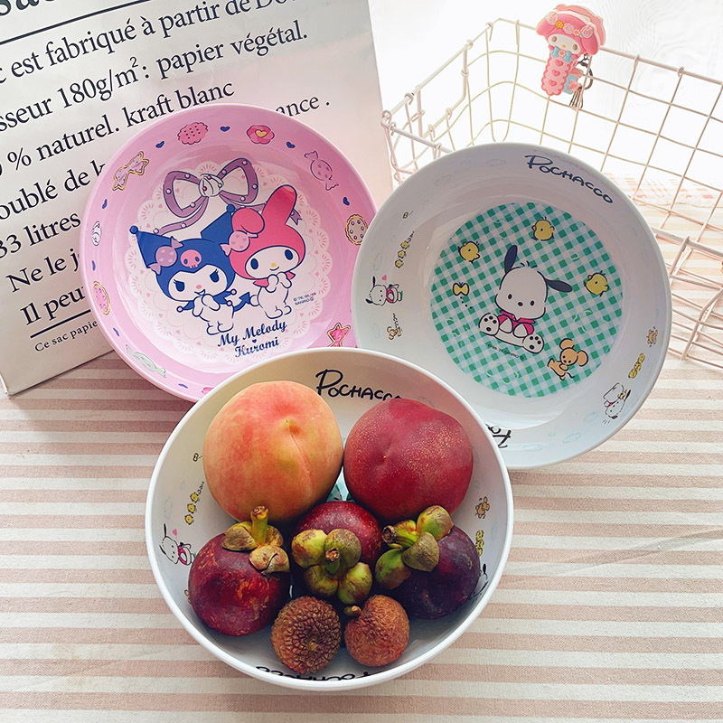 Cartoon Kuromi Dinner Plate, Fruit Plate, Bowl, Children's Pacha Dog Melamine Tableware, Female By, Drop-Resistant, Anti-Scalding, Baby Household Use