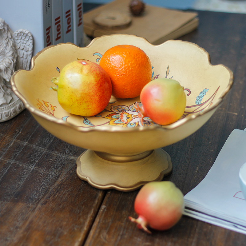 American fruit plate Light luxury ins wind household living room coffee table Dining table Personality creative ceramic candy large fruit bowl