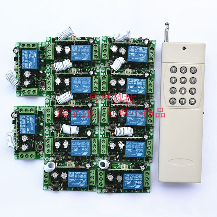12V12-way wireless remote control switch one drag 12-way remote control 3000 meters lighting access controller