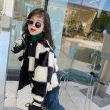 Куртка, зимний комплект, детские шахматы, детский флисовый пуховик, в западном стиле