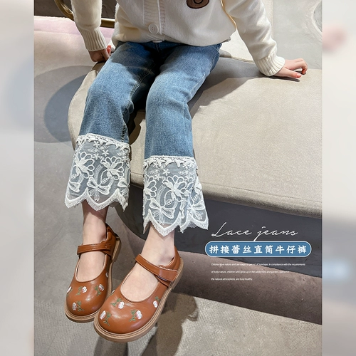 Весенние детские штаны для отдыха, джинсы, подходит для подростков, в корейском стиле, детская одежда