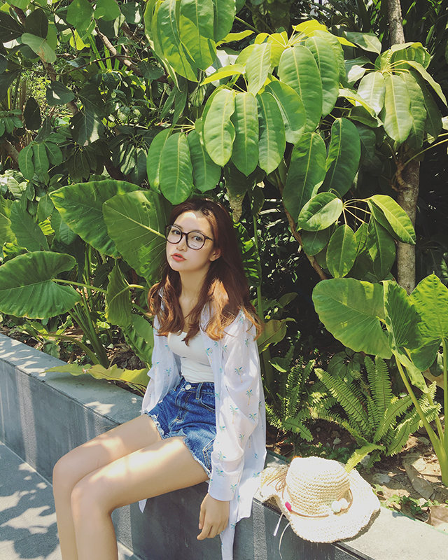周小熊BEARUN Coco椰子树印花衬衫 可以做防晒外套哦