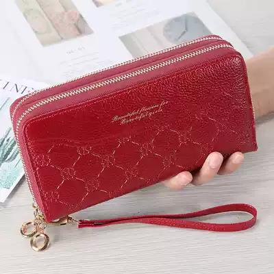 2020 new large-capacity wallet female long version Korean student clutch double zipper women's mobile phone key bag