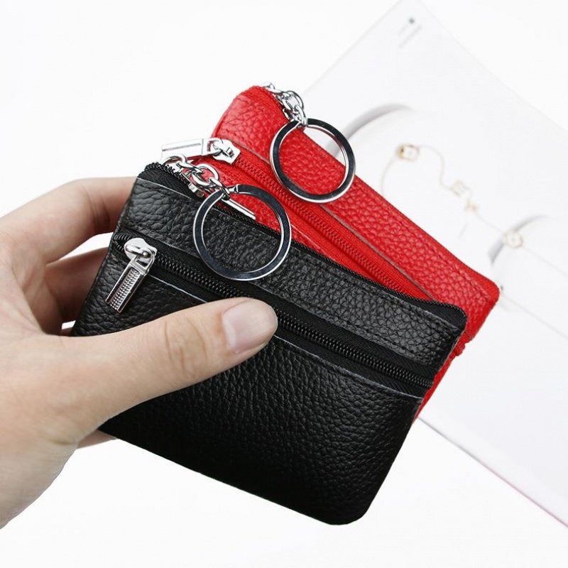 (Head leather) zero purse women's wallet short mini purse leather key bag coin bag card bag